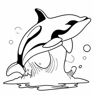 Playful Orca Jumping Coloring Page 3422-2834