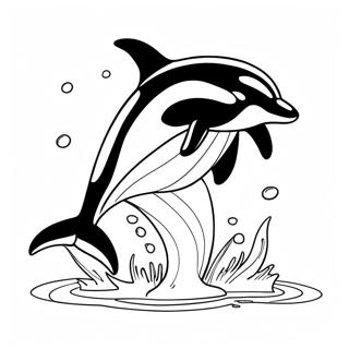 Playful Orca Jumping Coloring Page 3422-2835