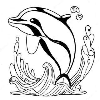 Playful Orca Jumping Coloring Page 3422-2836