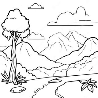 Colorful Ecuadorian Landscape Coloring Page 34233-27555