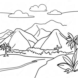 Colorful Ecuadorian Landscape Coloring Page 34233-27556