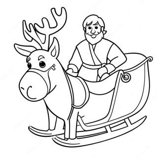 Kristoff With Sleigh Coloring Page 34253-27574