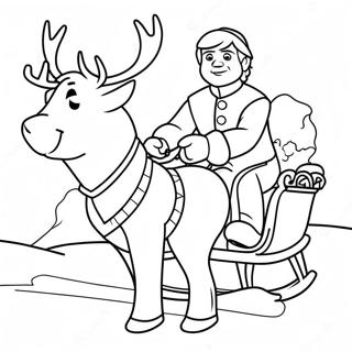 Kristoff With Sleigh Coloring Page 34253-27575