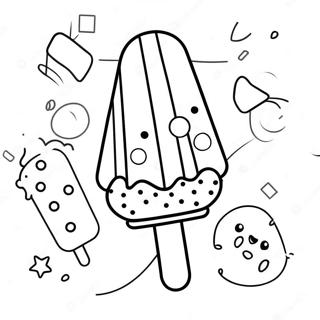 Colorful Rainbow Popsicle With Sprinkles Coloring Page 34273-27588