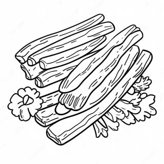 Crispy Bacon Strips Coloring Page 34283-27593