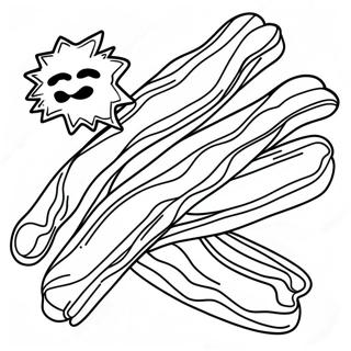 Crispy Bacon Strips Coloring Page 34283-27594