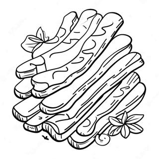 Crispy Bacon Strips Coloring Page 34283-27595