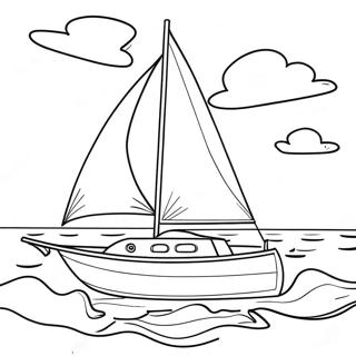 Sailing Boat On Calm Waters Coloring Page 342-269