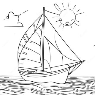 Sailing Boat On Calm Waters Coloring Page 342-270