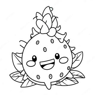 Cute Dragon Fruit With Smiling Face Coloring Page 34303-27630