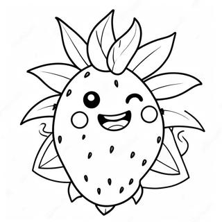 Cute Dragon Fruit With Smiling Face Coloring Page 34303-27632