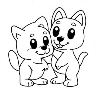 Bluey And Bingo Heart Shaped Coloring Page 34323-27621