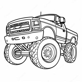 Monster Lifted Ford Truck Coloring Page 3432-2837