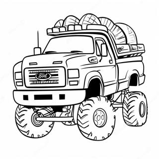 Monster Lifted Ford Truck Coloring Page 3432-2838