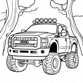 Monster Lifted Ford Truck Coloring Page 3432-2839