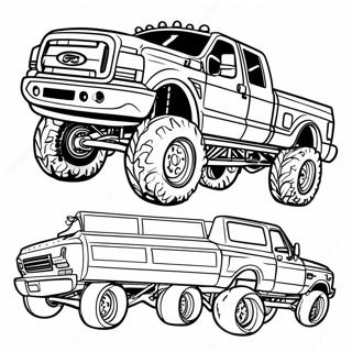 Monster Lifted Ford Truck Coloring Page 3432-2840