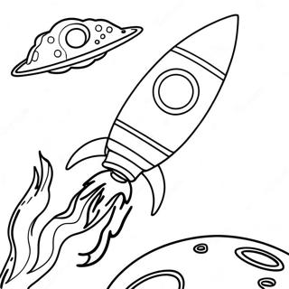 Realistic Rocket Launching Into Space Coloring Page 34342-27636