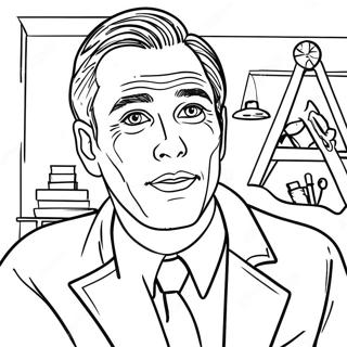 Famous Actor In A Movie Scene Coloring Page 34363-27654