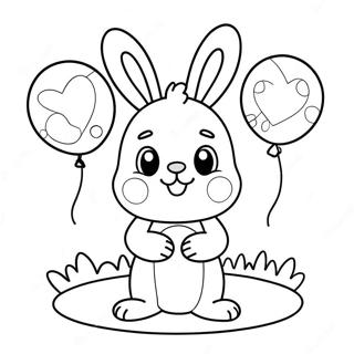 Cute Bunzo Bunny With Balloons Coloring Page 34413-27693