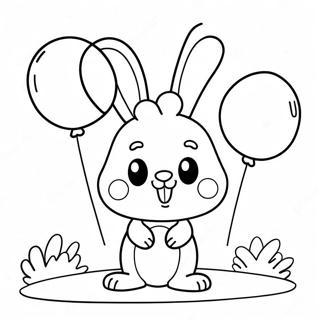 Cute Bunzo Bunny With Balloons Coloring Page 34413-27694