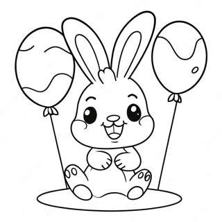 Cute Bunzo Bunny With Balloons Coloring Page 34413-27695