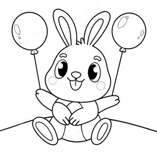 Cute Bunzo Bunny With Balloons Coloring Page 34413-27696