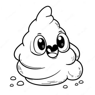 Cute Cartoon Poop Character Coloring Page 3442-2846