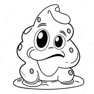 Cute Cartoon Poop Character Coloring Page 3442-2848