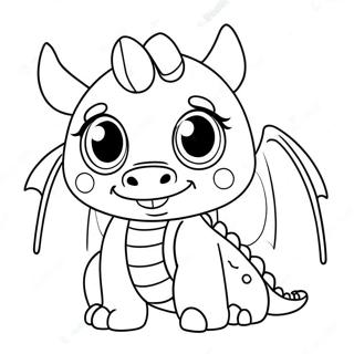 Adorable Kawaii Dragon With Big Eyes Coloring Page 34443-27717