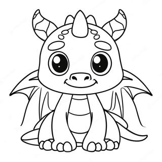 Adorable Kawaii Dragon With Big Eyes Coloring Page 34443-27718