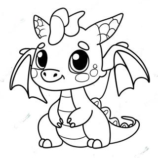 Adorable Kawaii Dragon With Big Eyes Coloring Page 34443-27719