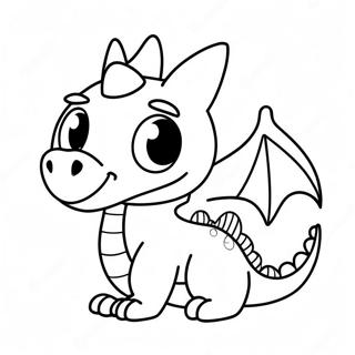 Adorable Kawaii Dragon With Big Eyes Coloring Page 34443-27720