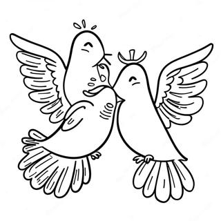 Colorful Pentecost Doves Coloring Page 34453-27726