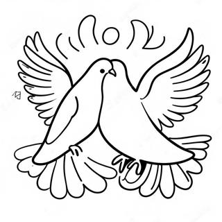 Colorful Pentecost Doves Coloring Page 34453-27727