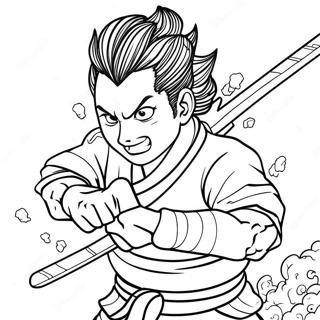 Tanjiro Kamado In Battle Coloring Page 34463-27736