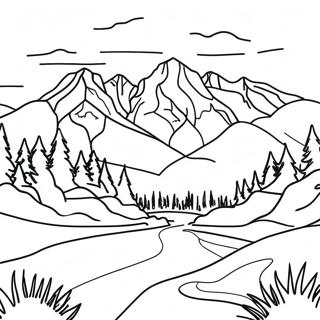 Majestic Montana Mountains Coloring Page 34473-27741