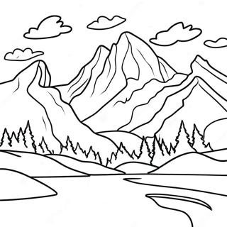 Majestic Montana Mountains Coloring Page 34473-27742