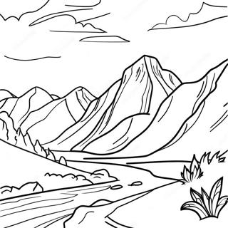 Majestic Montana Mountains Coloring Page 34473-27743