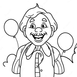 Cheerful Ronald Mcdonald With Balloons Coloring Page 34513-27781