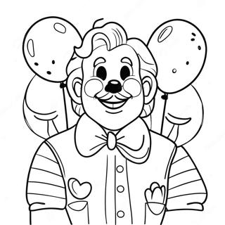 Cheerful Ronald Mcdonald With Balloons Coloring Page 34513-27783