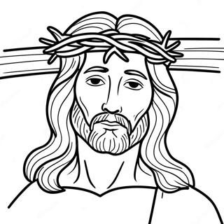 Jesus On The Cross With A Crown Of Thorns Coloring Page 34532-27786