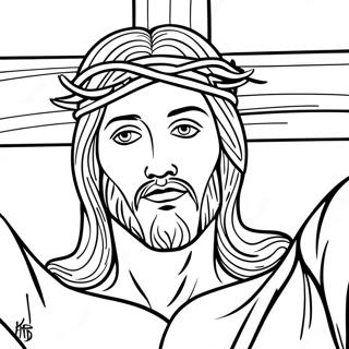 Jesus On The Cross With A Crown Of Thorns Coloring Page 34532-27787