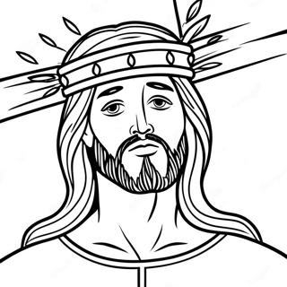 Jesus On The Cross With A Crown Of Thorns Coloring Page 34532-27788