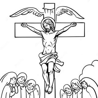 Jesus On The Cross With Angels Coloring Page 34533-27789