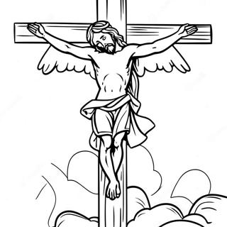 Jesus On The Cross With Angels Coloring Page 34533-27790