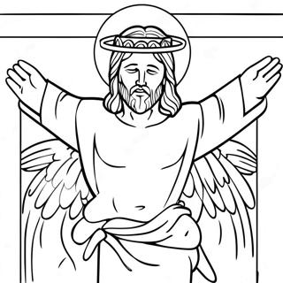 Jesus On The Cross With Angels Coloring Page 34533-27792