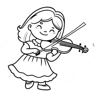 Annie Playing The Violin Coloring Page 34553-27803