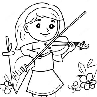 Annie Playing The Violin Coloring Page 34553-27804