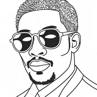 Cool Black Man With Sunglasses Coloring Page 34583-27831