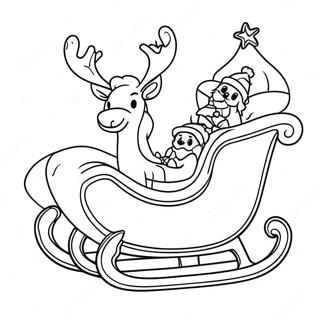 Santa's Sleigh Coloring Pages